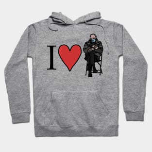 I Heart Bernie Sanders Mittens Love on Valentines Day Hoodie